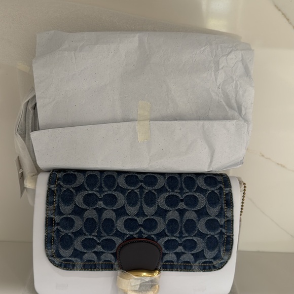 Coach Tabby Washed Denim b4/indigo Soft Shoulder Bag - Picture 8 of 15
